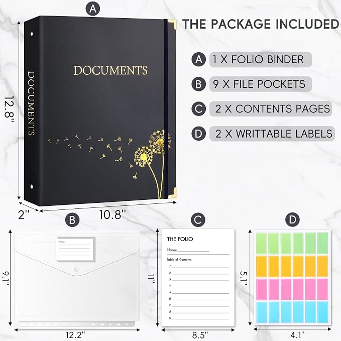 XKDOUS Important Document Organizer Emergency Binder Life Organizer Folio - Image 2