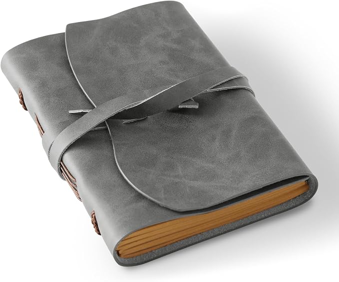 RILIHO Leather Journal Notepad, Small Notebook 4.8x6.5 Inches, Mini Journal by RILIHO