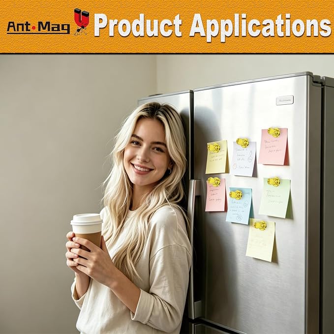 Ant Mag Magnetic Push Pins, 10 Pack Strong Whiteboard Magnets - Image 5