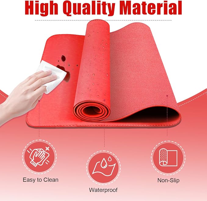 Large Desk Pad 47.2" x 17", Leather Desk Mat Protector, Non-Slip PU Leather - Image 3