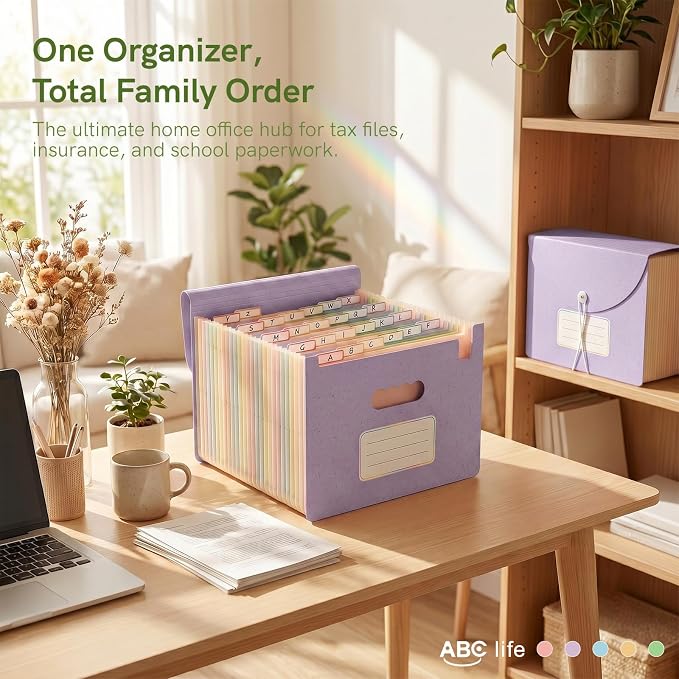 ABC life 26 Pockets Accordion File Organizer, High Capacity Expanding File - Image 5