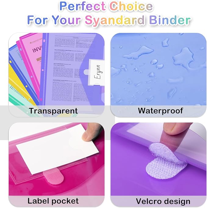 Nicecho Binder Pocket, 10 Pack Super Heavyweight Plastic Folders - Image 3