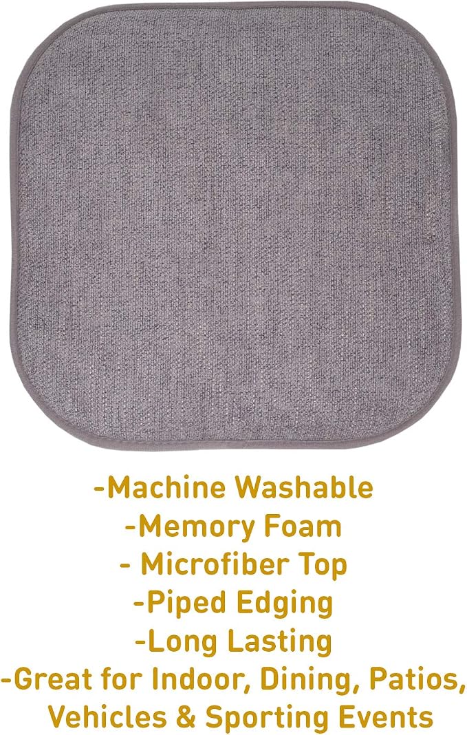 Sweet Home Collection Chair Cushion Memory Foam Pads Honeycomb Pattern Slip Non - Image 3