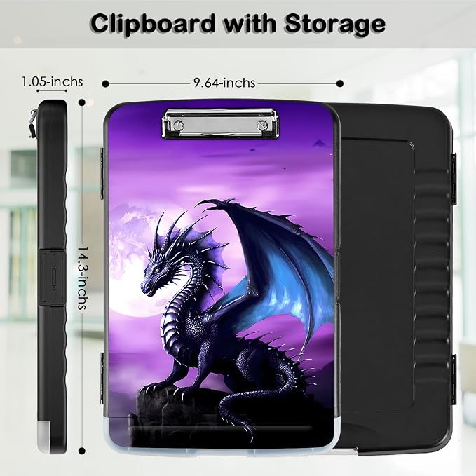 Clipboard with Storage, Office Supplies Nursing Clipboards Folder with Pen - Image 2