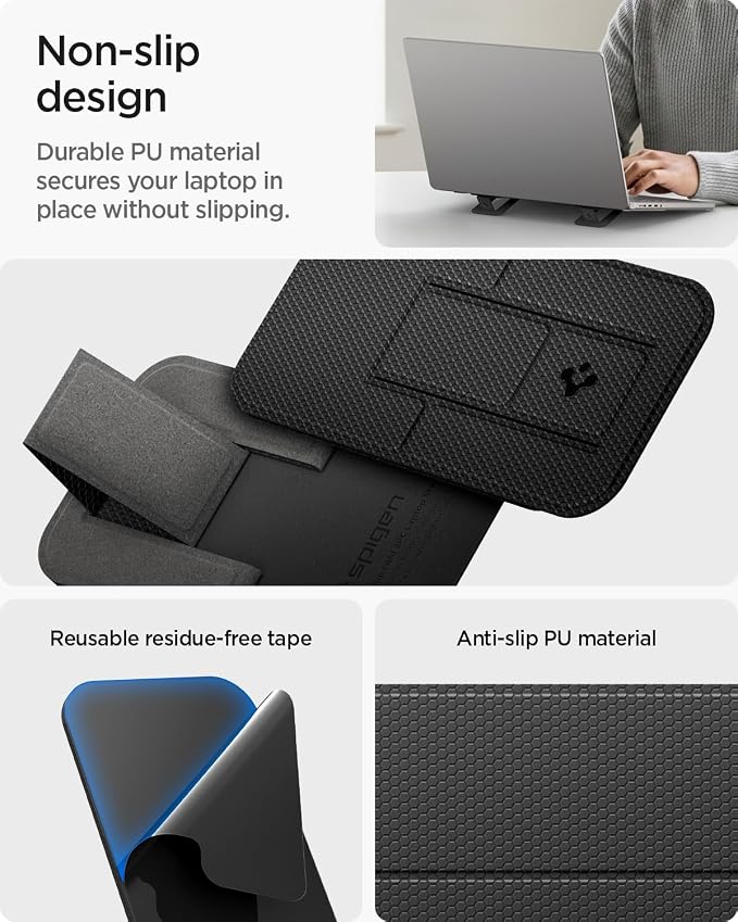 Spigen Slim Fold Adhesive Laptop Stand 2 Piece Foldable Portable Dual Ergonomic - Image 7