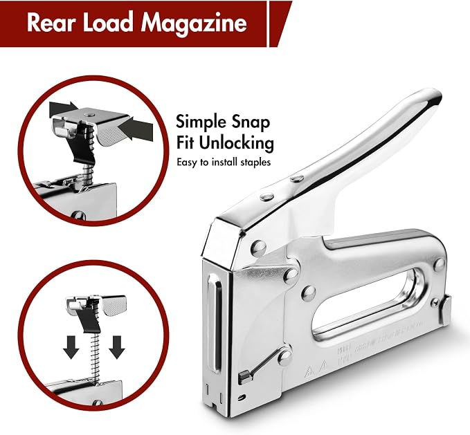 Arrow T50 Heavy Duty Staple Gun Kit, All Chrome Steel Stapler, - Image 5
