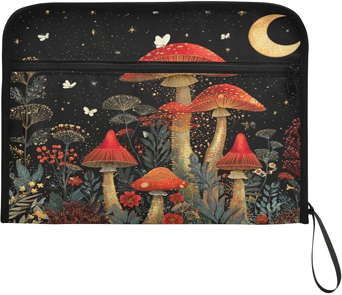 Red Mushrooms at Night Accordion File Organizer Expanding Document Folder - Image 7