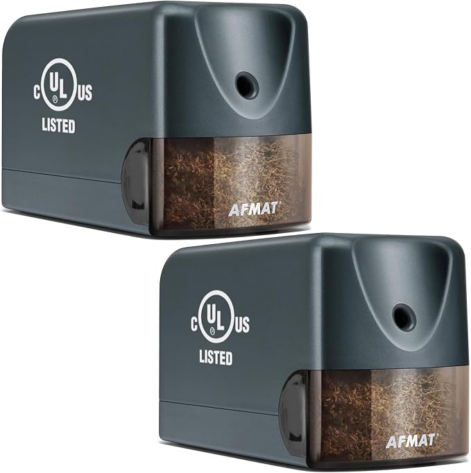 AFMAT 2 Pack Electric Pencil Sharpener, Heavy Duty Pencil Sharpener by AFMAT