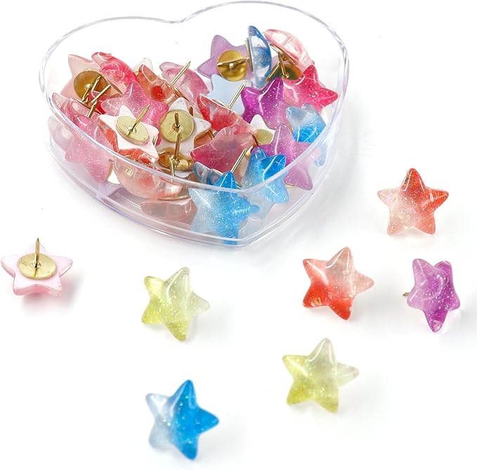 40 Pcs Gradient Star Push Pins by Koqye