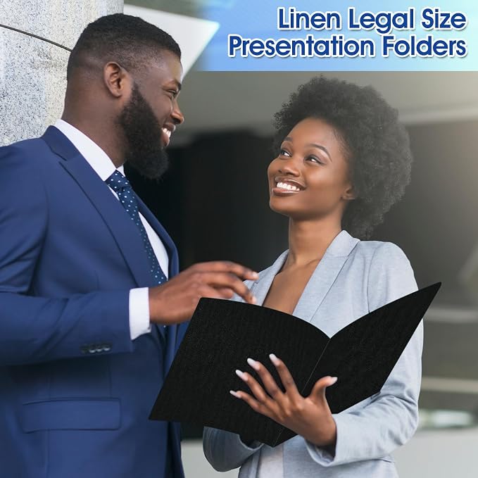 25 Pack 9" x 14.5" Legal Size Folders Linen Presentation Folders Bulk - Image 5