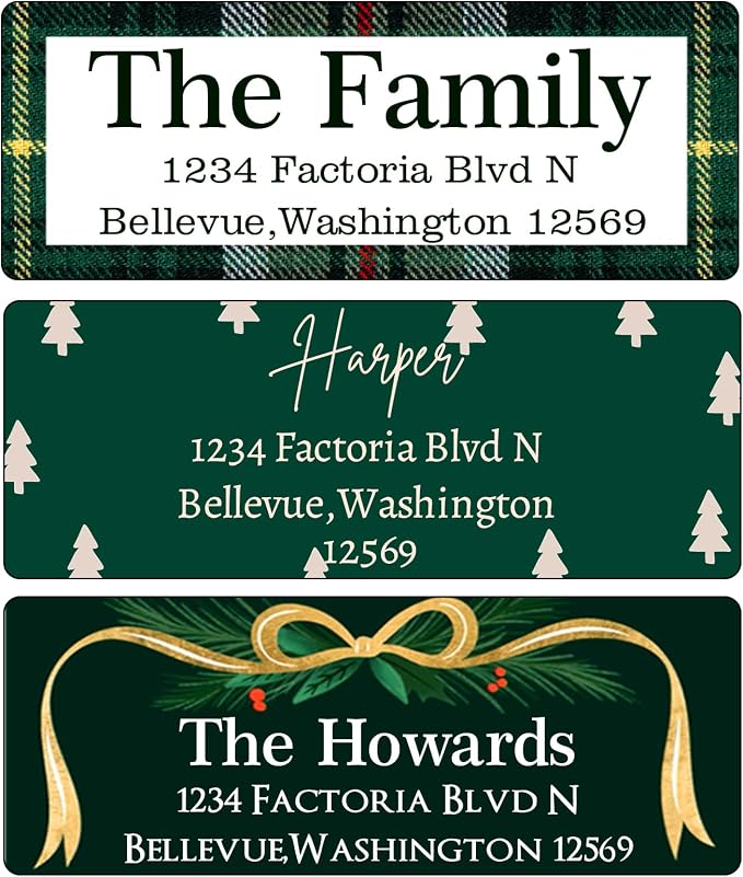 Christmas Return Address Labels Personalized by LINMAGCO