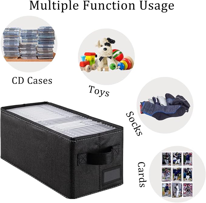 CD Storage Box & Case, Each Holds 35 CDs, Desktop & Closet CD Organizer - Image 4