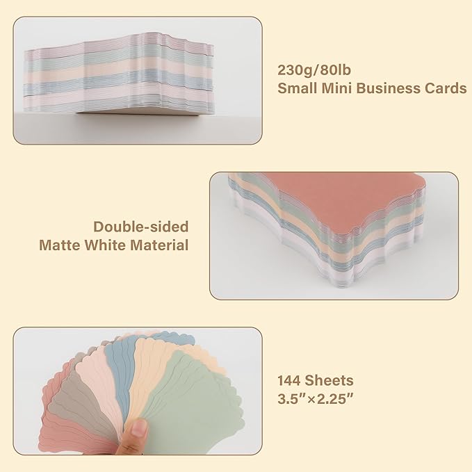 144 Pcs Small Business Cards Mini Size, Blank Note Gift Cards - Image 3