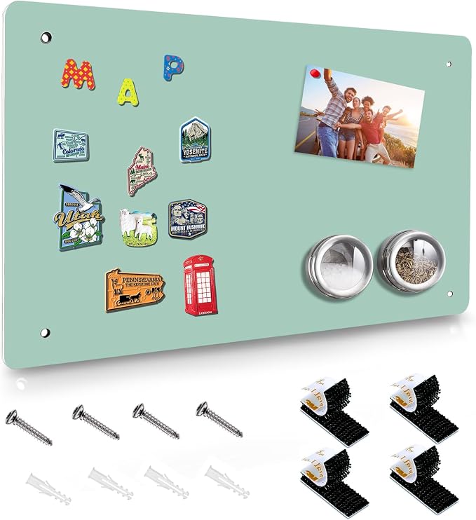 Green Magnetic Board, 17.5" x 11.4" Magnet Bulletin Board to Display Magnetic by HYHOSHI