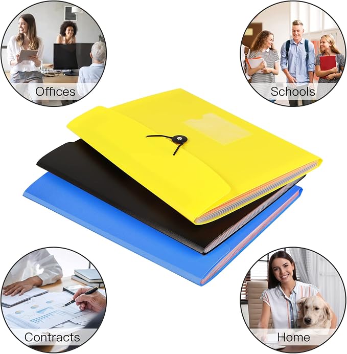7 Pocket Accordian File Folders, Expanding File Folder A4 Letter Size Paper - Image 6
