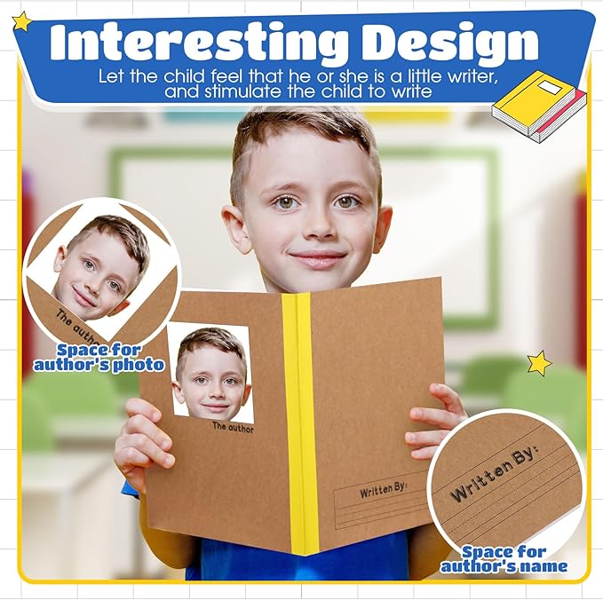 Henoyso 40 Pcs Primary Composition Notebook 9 3/4 x 7 1/2 Inch Kids Journal, Back to School Supplies, K-2 Primary Writing Notebook for Kids Student Draw and Write Story Journal (Stylish Color)-DeskLoop Office