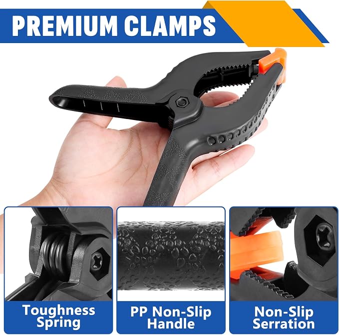 10 Pack 6 inch Plastic Spring Clamps, Backdrop Clips, Plastic Clamps - Image 3