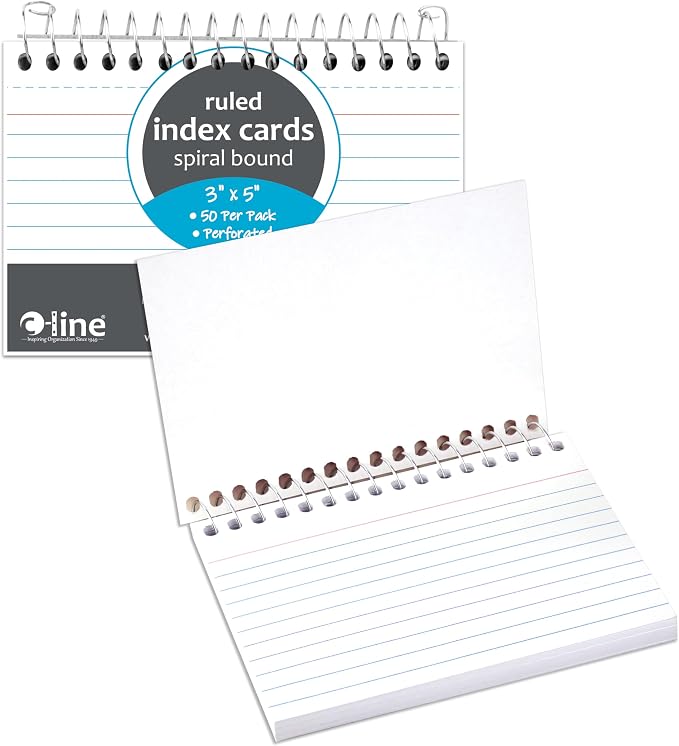 C-Line 3” x 5” Spiral Bound Index Card Notebook - Image 3