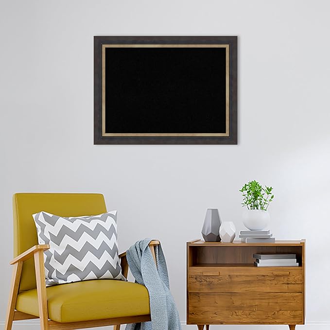 Amanti Art Black Cork Board for Wall, 25x33 Vision Board with Black Wood Frame, Medium Corkboard Office Decor for Home Organization, Casual Corkboard Pinboard to Display Items for Home Organization-DeskLoop Office