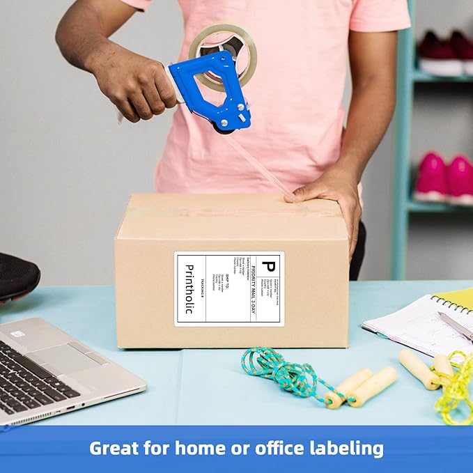 1000 Half Sheet Self Adhesive Shipping Labels for Laser & Inkjet Printers - 500 Sheets, 2 per Page Shipping Labels, 8.5" x 5.5" Half Sheet Labels-DeskLoop Office