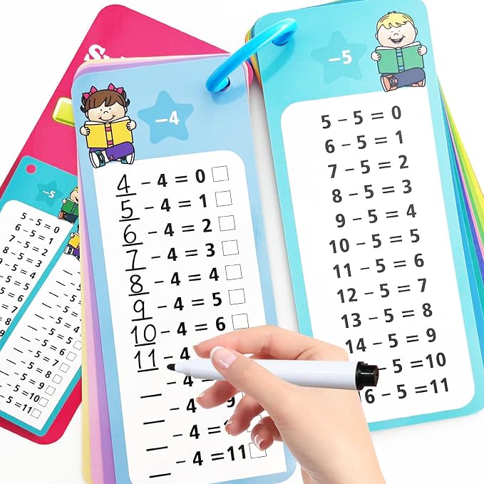 1-12 Subtraction Flash Cards, Large Math Table Flashcards, Including 15 Cards by Anemeeoke