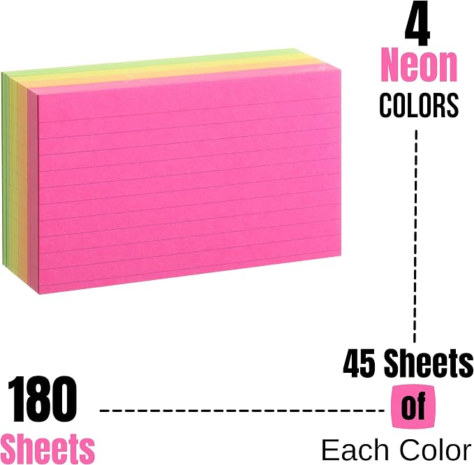 Mr. Pen- Lined Index Cards, Neon Index Cards | Notecards - Image 2
