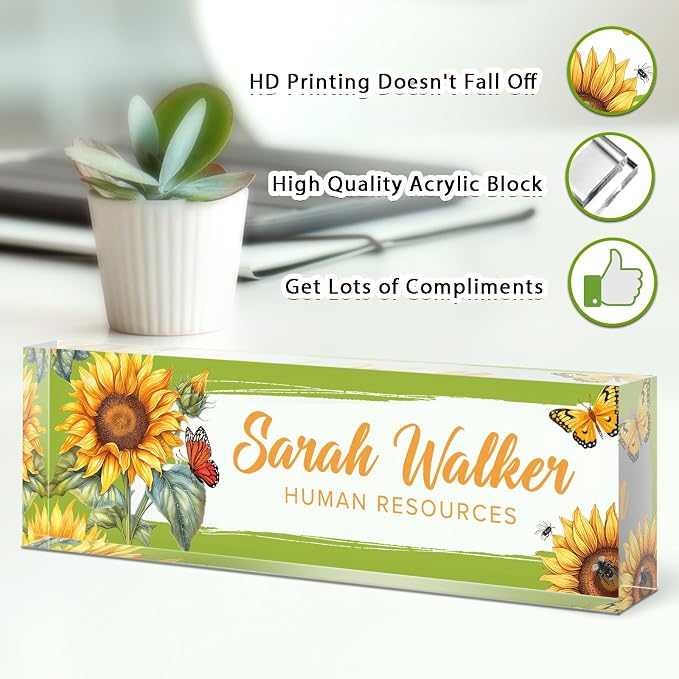 Name Plate for Desk, Desk Name Plate Personalized, Office Decor for Women Men - Image 3