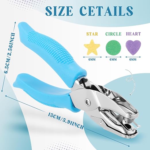 Zonon 3 Pcs Hole Punch Shapes Single Hole Paper Punchers - Image 2