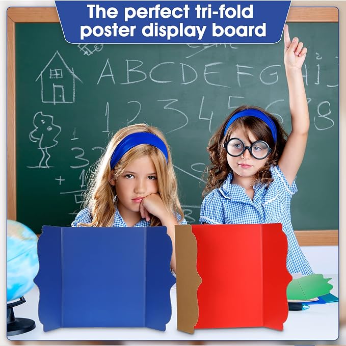 15 Pcs Trifold Presentation Board 12 x 20 Inch Trifold Poster Board Portable - Image 4