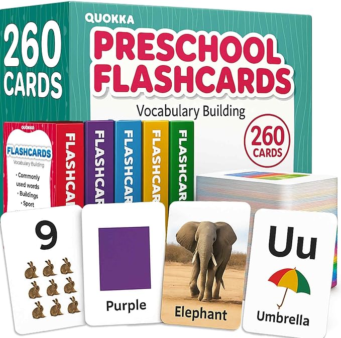 QUOKKA 260 Flash Cards for Kids Ages 3-5 by QUOKKA