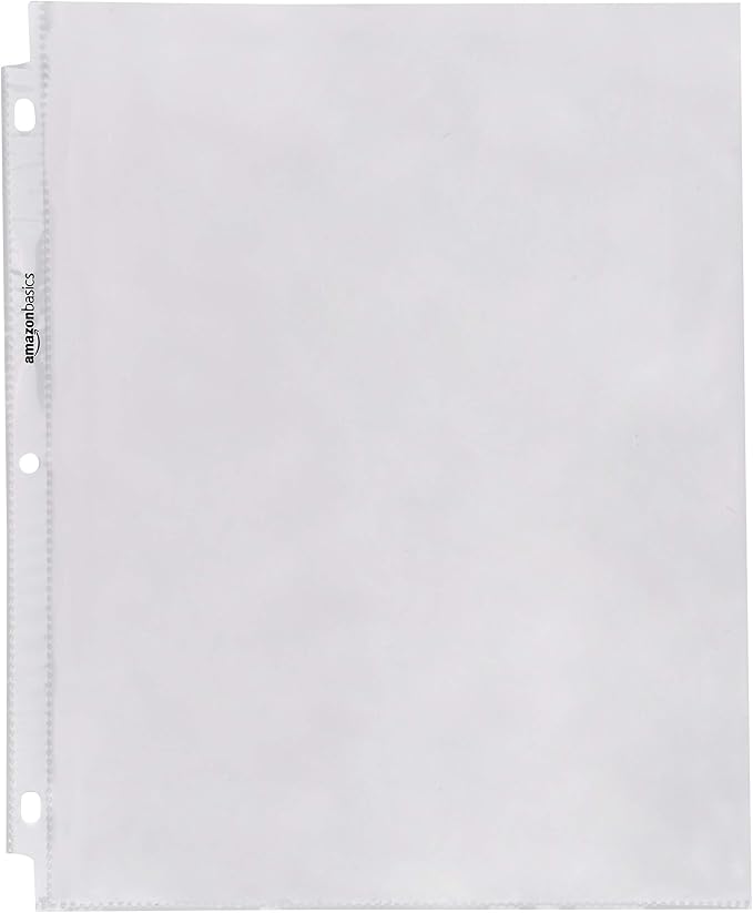 Amazon Basics Sheet Protectors for 3 Ring Binder, Top Loading, Letter Size - Image 2