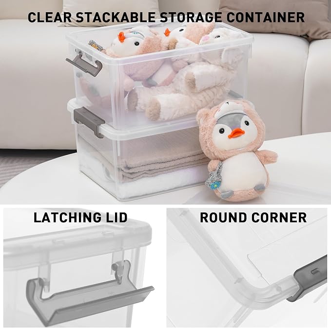 Citylife 6 Packs 17 QT Plastic Storage Bins - Image 4