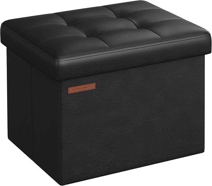 SONGMICS Small Folding Storage Ottoman, Foot Rest Stool, Cube Footrest by Unknown