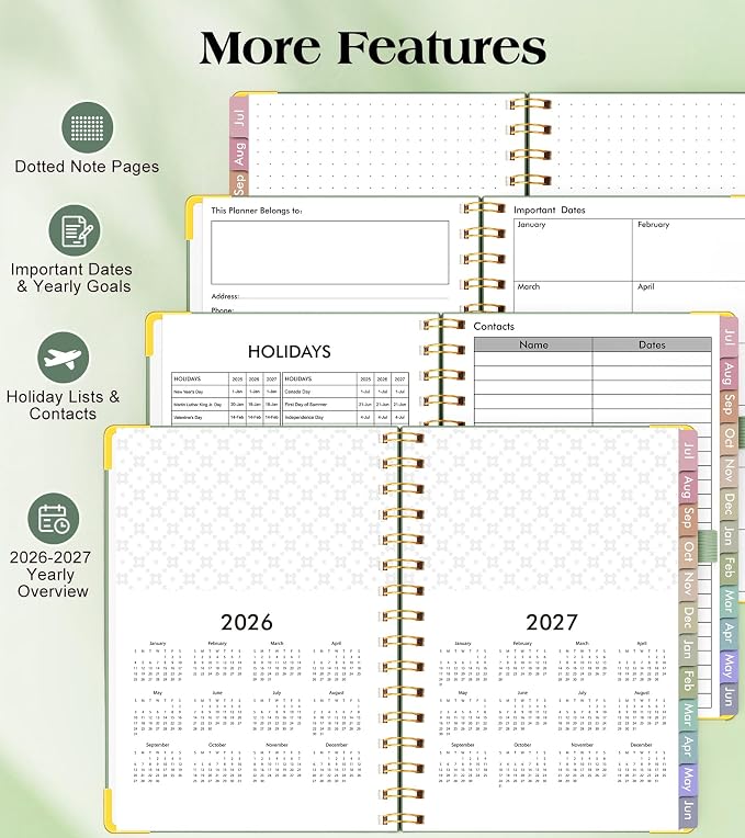 Academic Planner 2026-2027, Hardcover Weekly and Monthly Calendar Planner from - Image 6