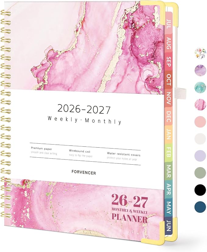 Forvencer Academic Planner 2026-2027, Hardcover Calendar Planner Weekly & by Forvencer