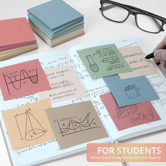 Sticky Notes, 3x3 Inch, 144 Pad, Aesthetic Self-Stick Note - Image 6
