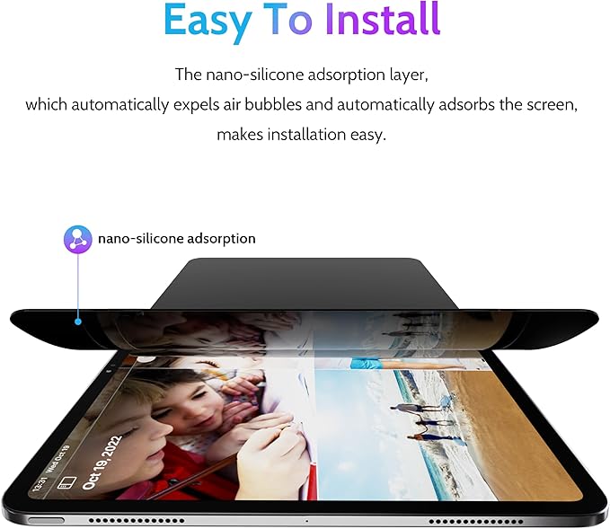 Peslv Privacy Screen Protector for iPad Pro 13 Inch M4/M5, Anti Glare Blue - Image 4