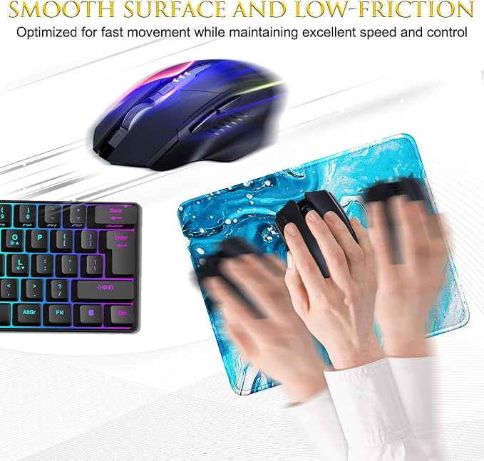 JIKIOU 3 Pack Mouse Pad with Stitched Edge, Portable Size-10.2x8.3in Blue | - Image 4