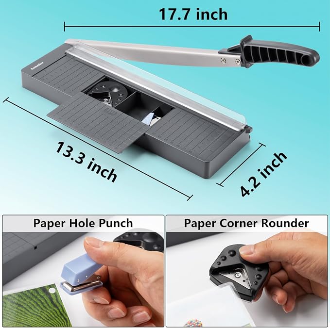 12" Guillotine Paper Cutter, Accurate Paper Trimmer Cutting - Image 2