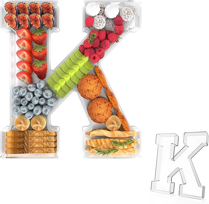 11" Acrylic Letter Charcuterie Tray, Charcuterie Letters Fillable Box by Tdsuco