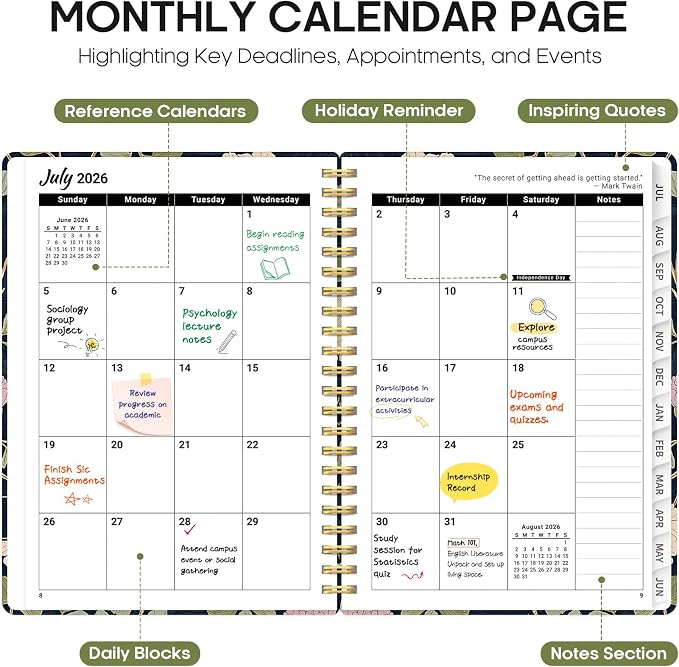Planner 2026-2027, Academic Year Monthly and Weekly Calendar Planner, Jul 2026 - Image 2