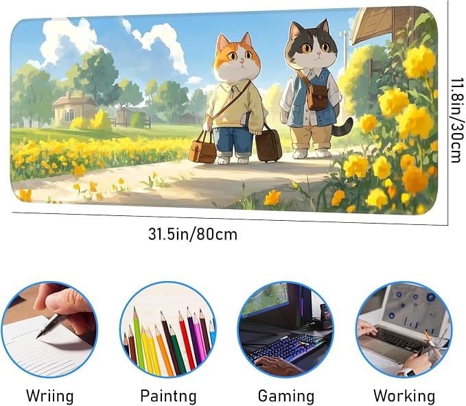 Cute Cat Mouse Pad, Non-Slip Rubber Gaming Mouse Pad - Image 3
