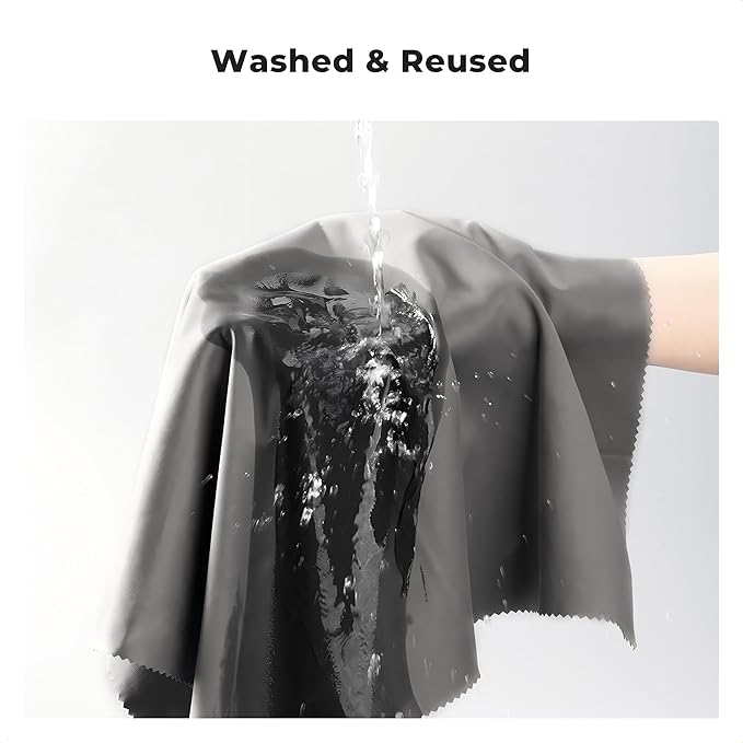 4 Pack 16''x16'' Extra Large Microfiber Cleaning Cloths, K&F Concept Oversized Microfiber Cloths for TV Screen, Electronics, Laptops, Telescope, Computers, Eyeglasses, Gray-DeskLoop Office