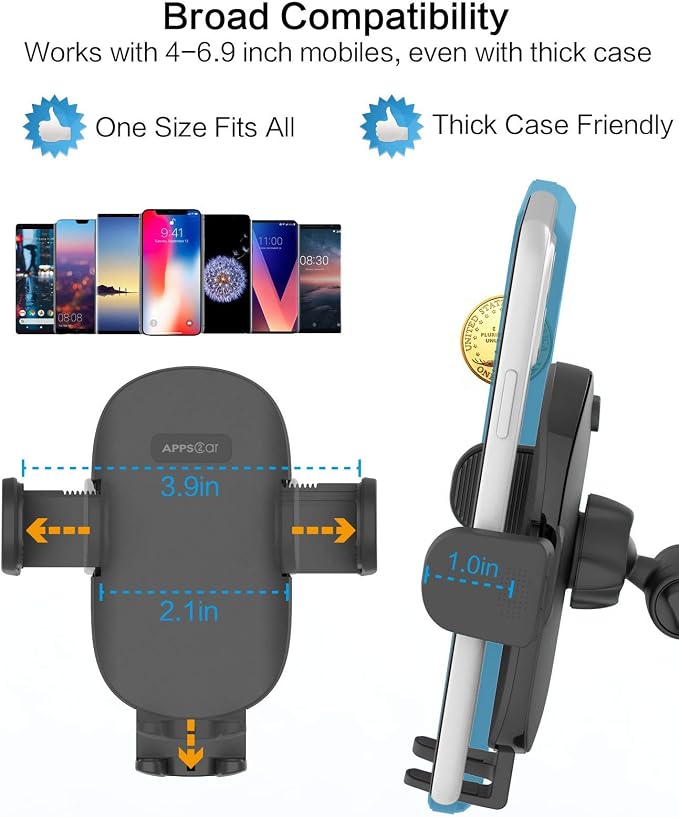 APPS2Car Phone Stand for Desk Adjustable Height 360 Degree Rotation Heavy Base - Image 7