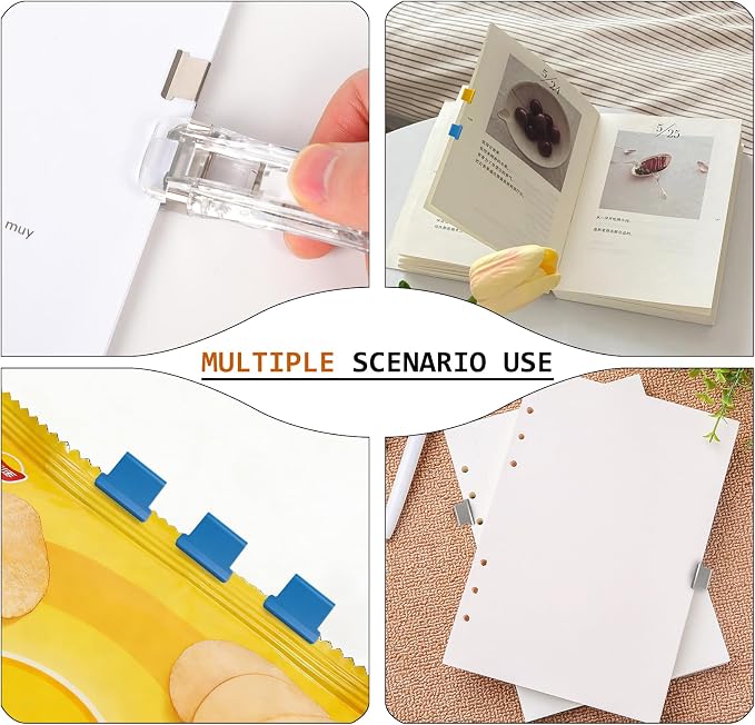 Portable Binder Clip Stapler, Reusable Push Clip Dispenser, Paper Clamps & - Image 7