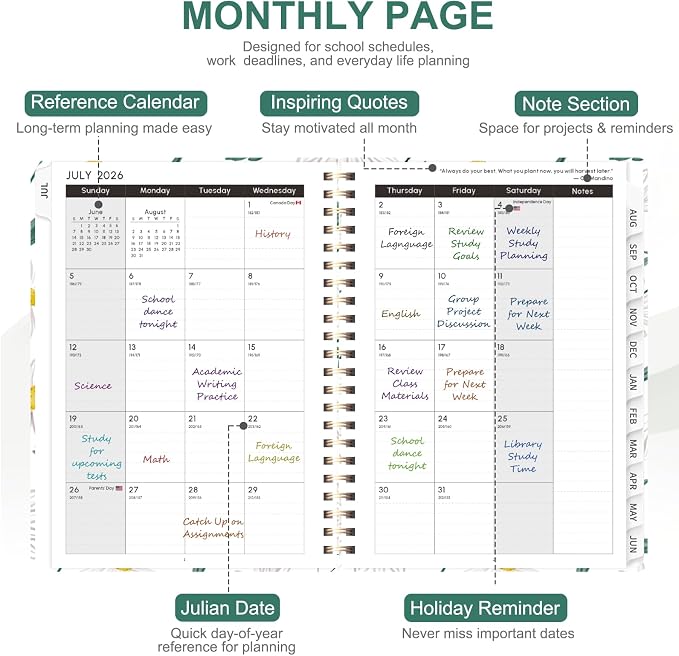 Planner 2026-2027, Weekly and Monthly Academic Year Calendar Planner, July 2026 - Image 3