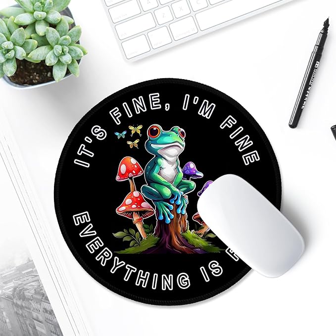 ITNRSIIET Round Mouse Pad with Stitched Edge Premium-Textured Waterproof - Image 6