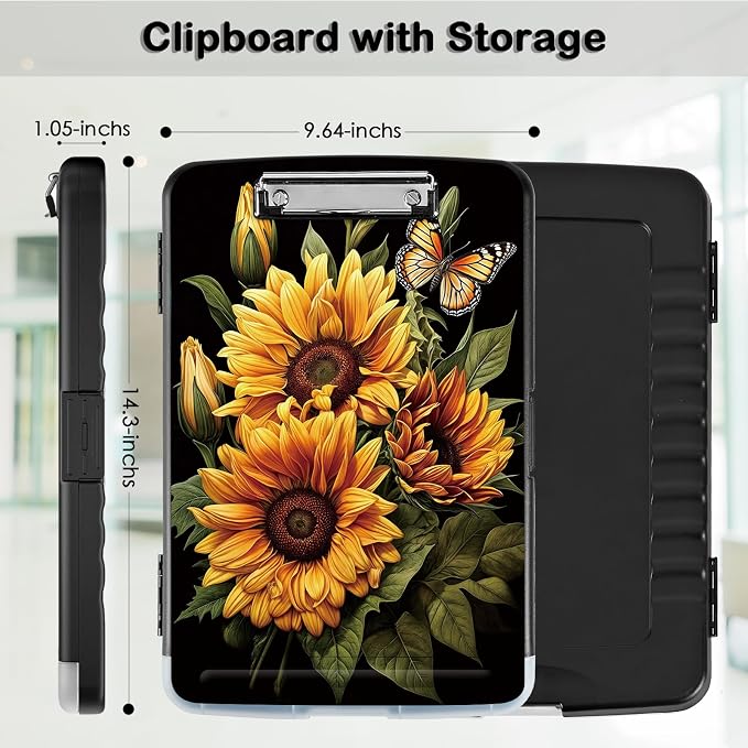 Clipboard with Storage, Office Supplies Nursing Clipboards Folder with Pen - Image 2