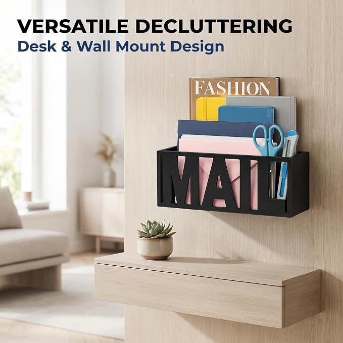 Mail Organizer Countertop, Desk or Wall Mail Holder - Image 3