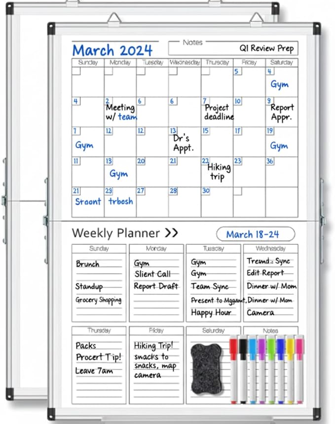 Lincia Dry Erase Calendar for Wall Undated Dry Erase Calendar Planner Aluminum by Lincia
